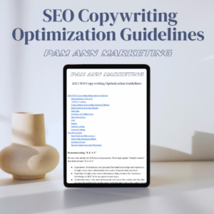 Image of a tablet showing the SEO Copywriting Optimization Guidelines document