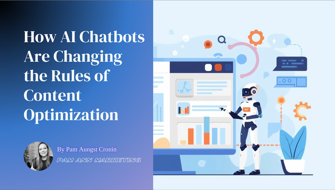 Screenshot of the opening slide of the presentation "How AI Chatbots Are Changing the Rules of Content Optimization"
